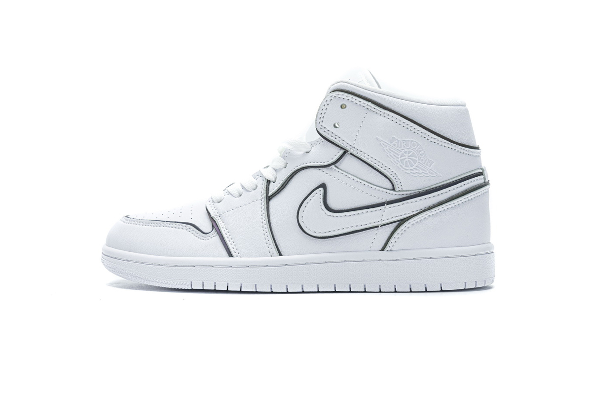 0738255f3a0bf1b6bcb5045e44551e35 Air Jordan 1 Mid Iridescent Reflective White (W) CK6587-100 - Image 1