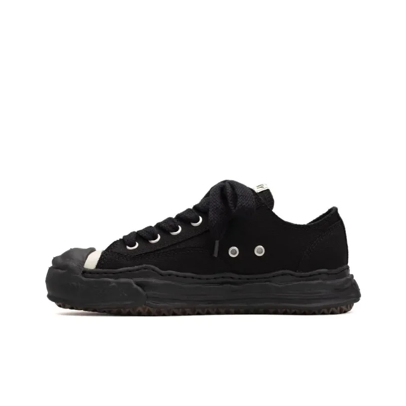 0800284fc8f438625053e377490473c0 Maison MIHARA YASUHIRO Hank OG Sole Canvas Low All Black - Image 1