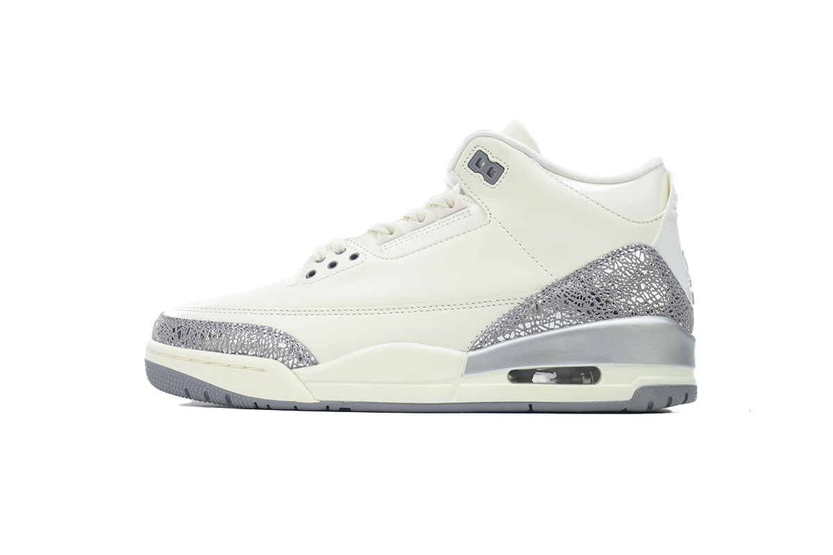0a84155bc160ab56cc0a8ecaba0220ca Air Jordan 3 Retro 'Sail Metallic Silver' CK9246-100 - Image 1