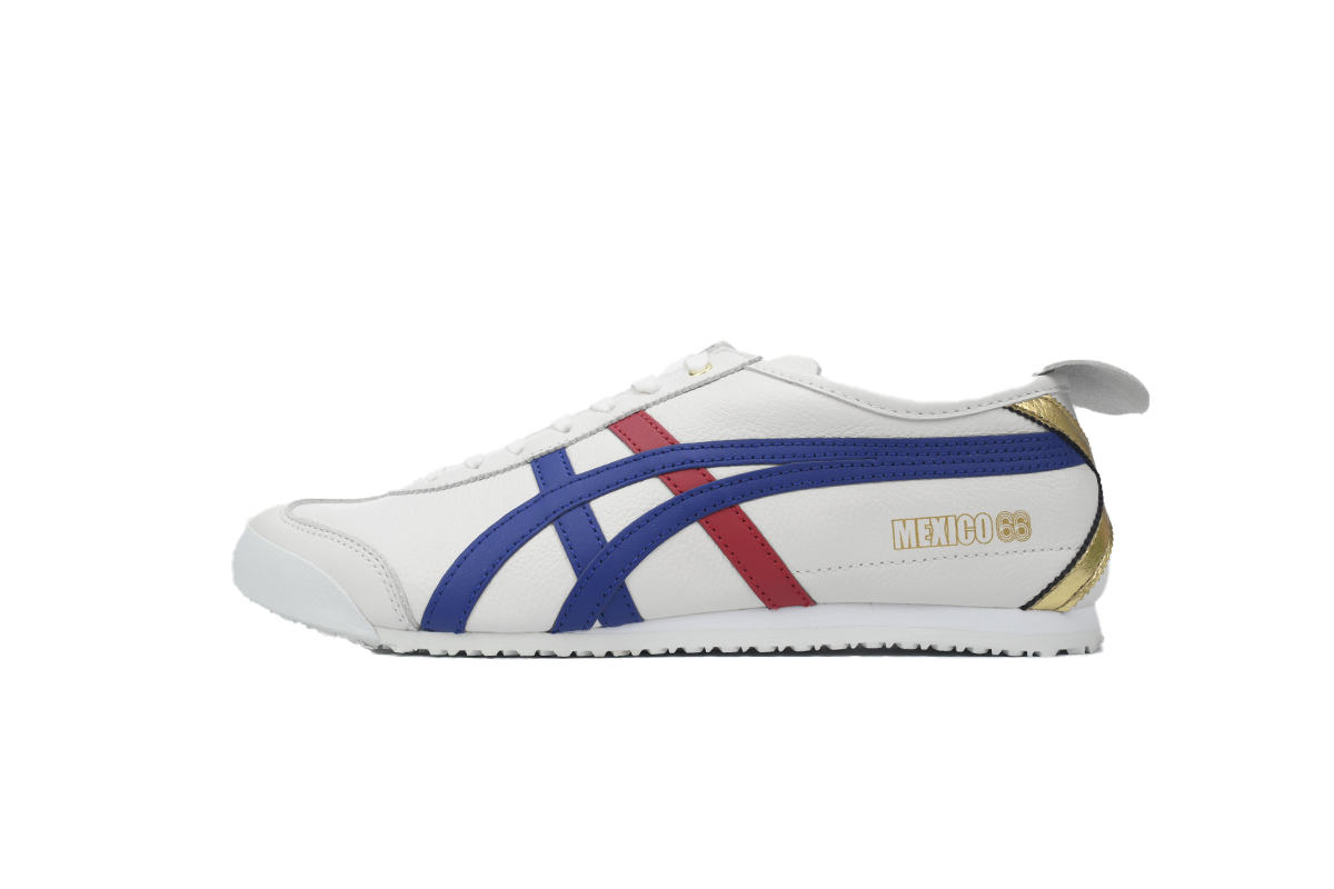 0c9cb7aabe1de133095f648ae5498b2a Onitsuka Tiger Mexico 66 'White Dark Blue Gold' D507L-015 - Image 1