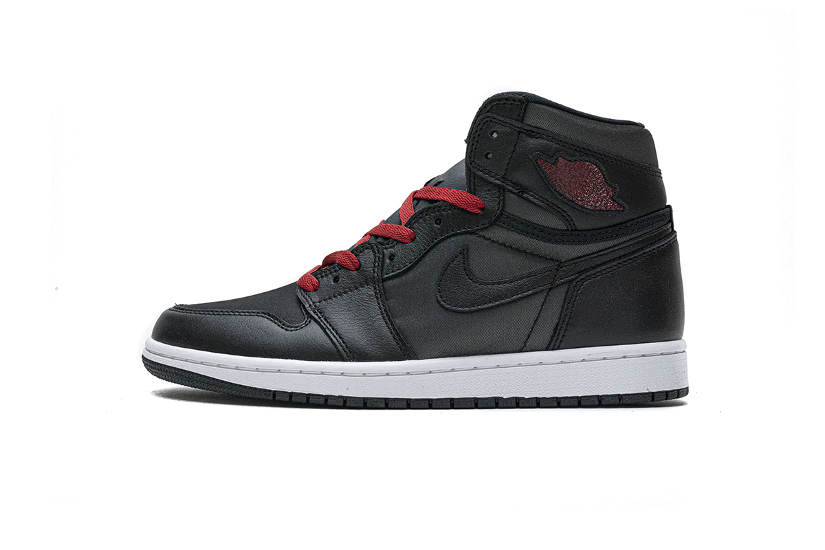 0d6348c03bd0320bca1999e3b9e44064 Air Jordan 1 Retro High Black Satin Gym Red 555088-060 - Image 1