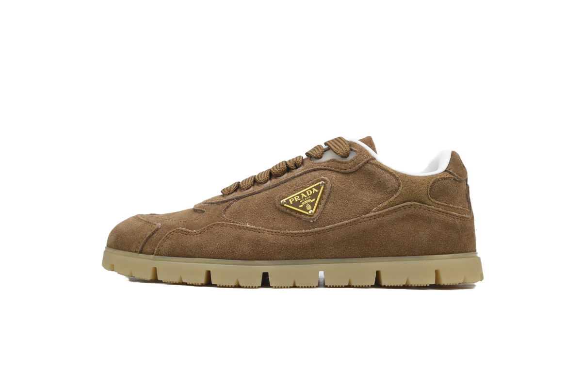 0e9cdf6ea18e51aa757c5766bfadebc3 Prada Trail faded suede sneakers Brown - Image 1