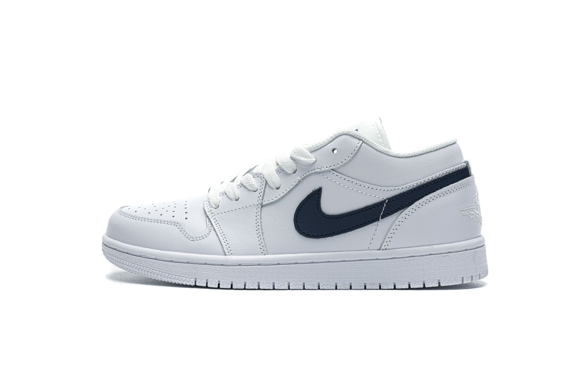 12f6ecff7dc4ecf33d16101476022646 Air Jordan 1 Low White Obsidian 553558-114 - Image 1