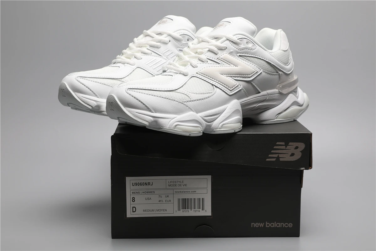 162279289_009 New Balance 9060-43 NRJ Triple White Sizes 36-46.5 - Image 1