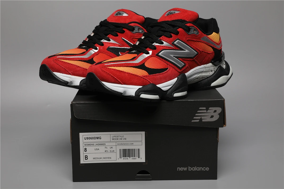 162279395_009 New Balance 9060-47 DMG Orange/Red Sizes 36-46.5 - Image 1