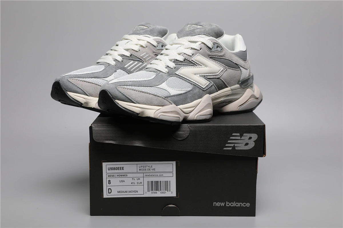 176674740_009 New Balance 9060-52 EEE Heather Grey Sizes 36-46.5 - Image 1