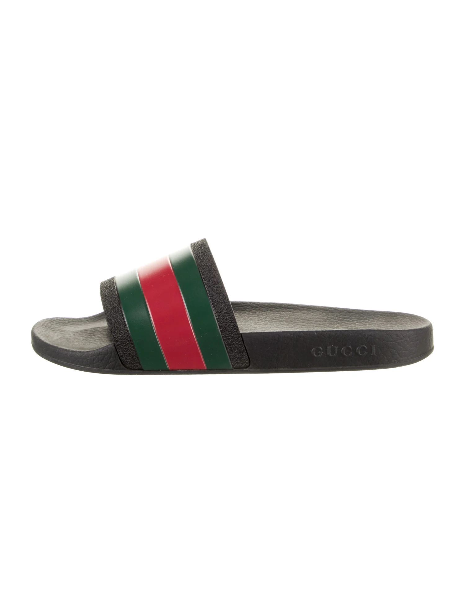 194eb5e515da644ca506f24dcd27ad0d Gucci Web Accent Rubber Slides - Image 1