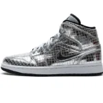 Air Jordan 1 Mid SE Disco Metallic Silver (W) CU9304-001