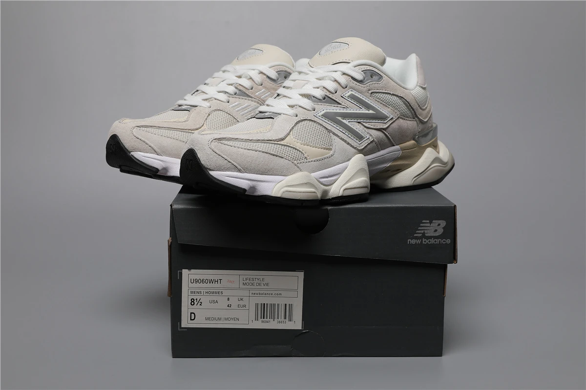 202449768_009 New Balance 9060-93 WHT Light Beige/Grey Sizes 36-46.5 - Image 1