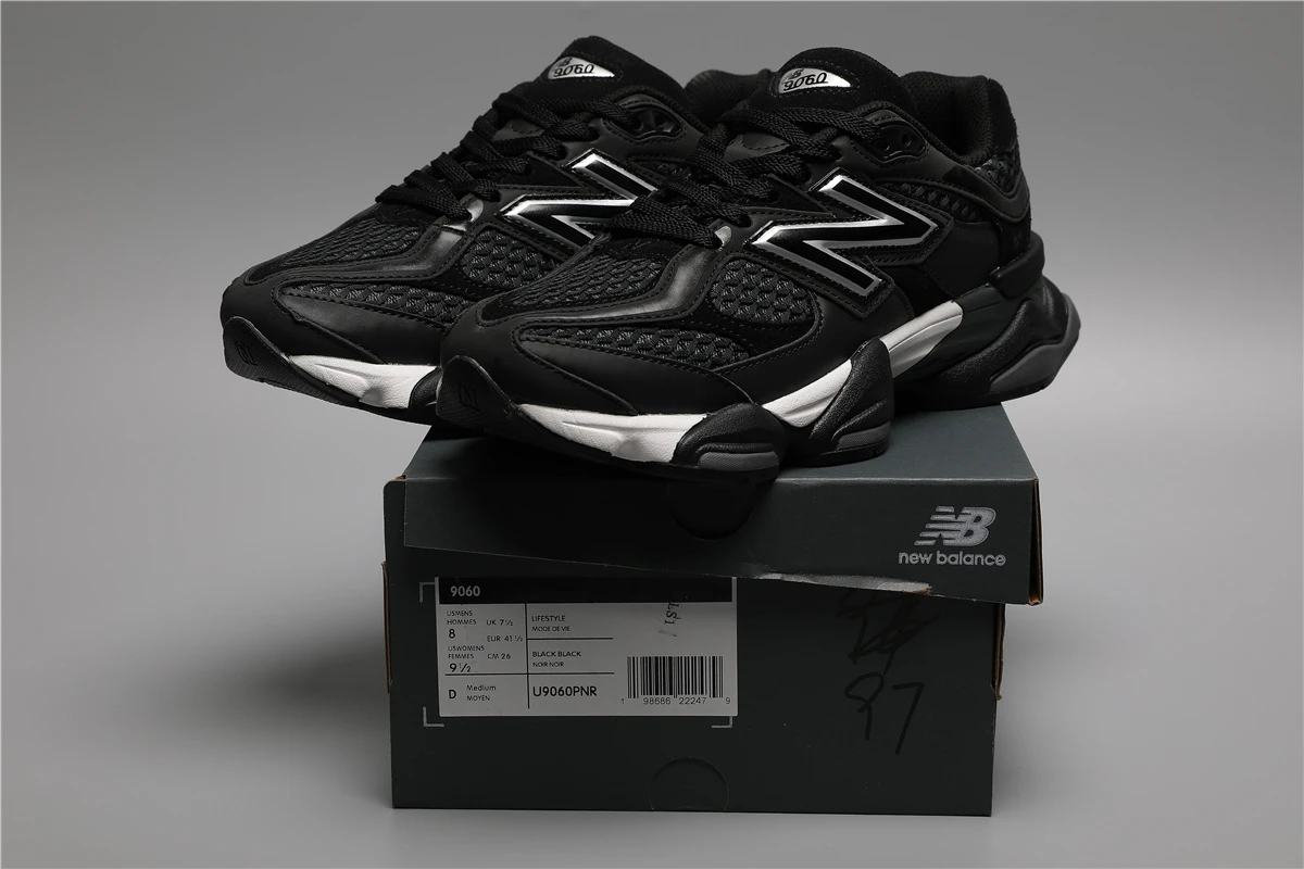 203038719_009 New Balance 9060-97 PNR Black/Silver Sizes 36-46.5 - Image 1
