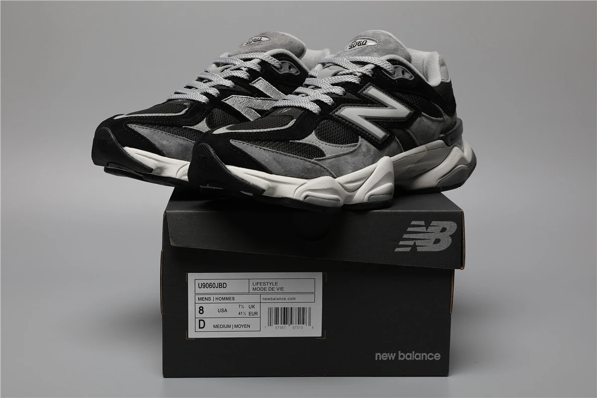 205405538_009 New Balance 9060-104 JBD Grey/Black/White Sizes 36-46.5 - Image 1