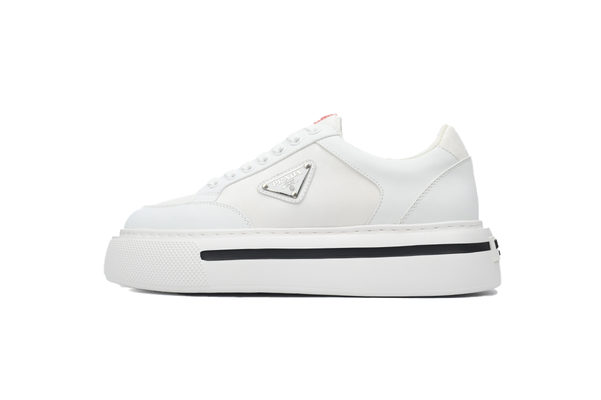 21ae2660b9eb9a878bfa4aea09bf7559 Prada White plaid platform shoes - Image 1