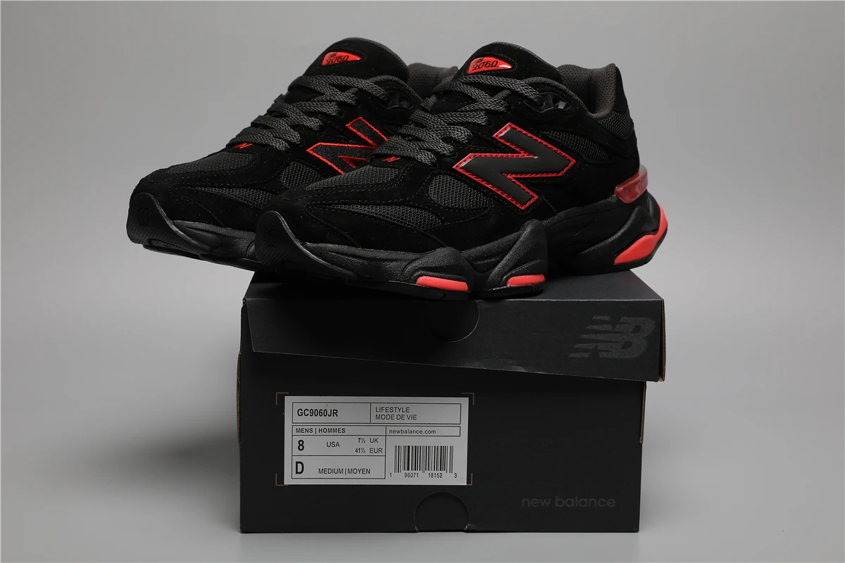 230882922_009 New Balance 9060-133 JR Black/Red Sizes 36-46.5 - Image 1
