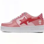 A Bathing Ape Bape Sta Low Pink Paint Leather 1H2-019-1046