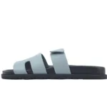 Hermes Flat Slippers Blue