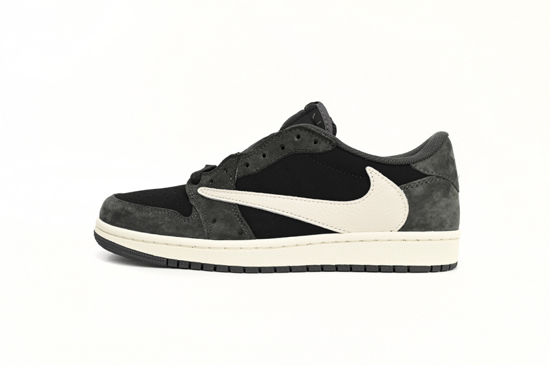 2f8abdc70133b25082c71f96b6f8648b Travis Scott x Air Jordan 1 Low Black Grey Low Help DM7866-001 - Image 1
