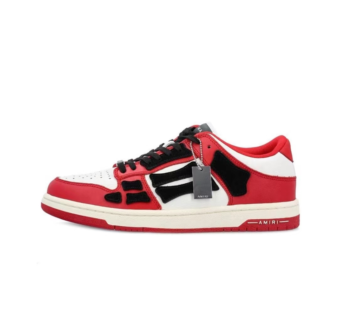 334c201bf3ecf2d5eafce2e02fb6bfe6 AMIRI Skel Top Low White Red White AW22MFS003-610 - Image 1