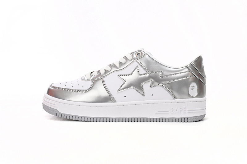 34e84c4b546b31e14bc753187b589619 A Bathing Ape Bape Sta Low Silver 1H73 191 921 - Image 1