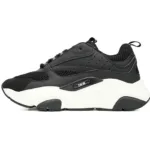 Dior White, Blue, & Black 'B22' Sneakers Black And White