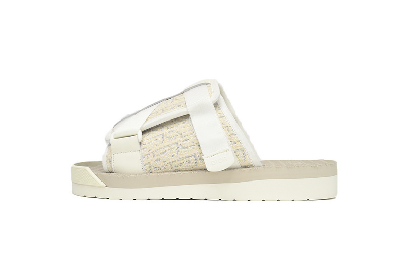 3d8f068fa47aac88fe2a70df2c0d3cd7 Dior Alpha Sandals oblique All White 3SA081YYV H060 - Image 1