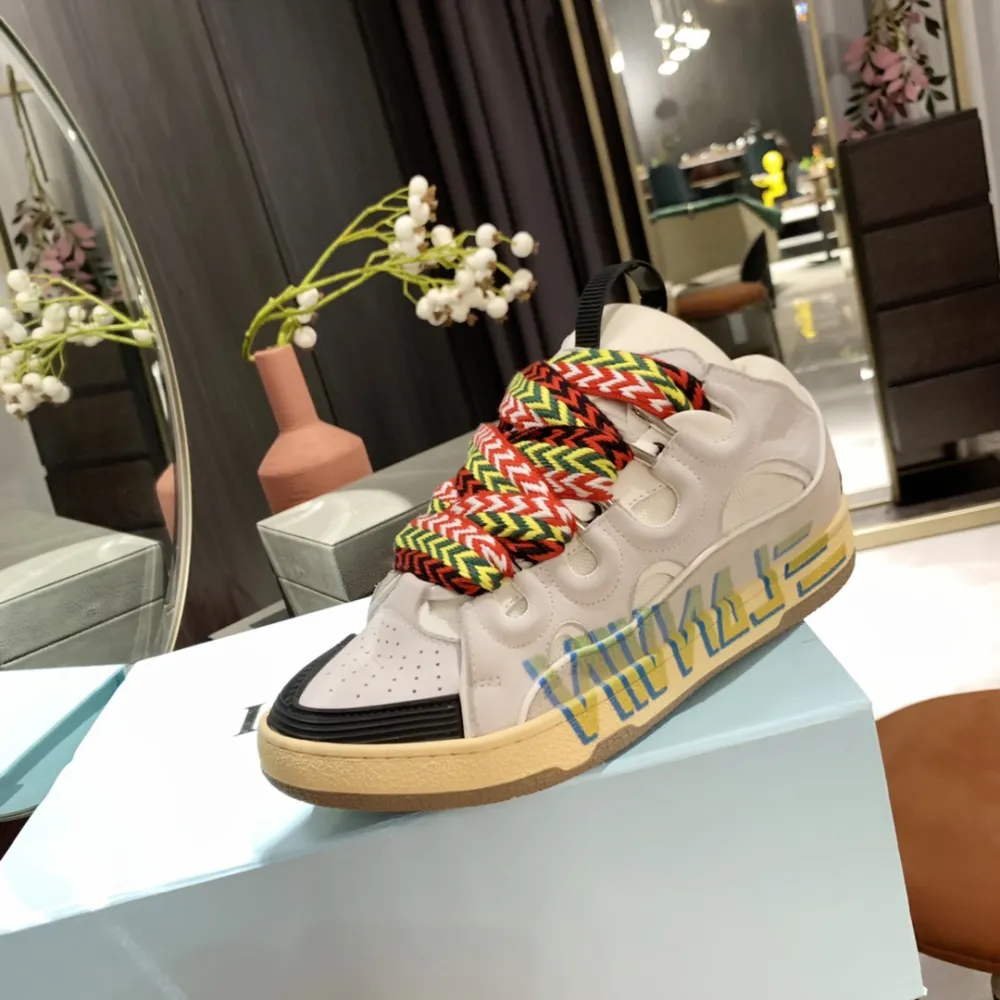 4003a10c8cb5c772182214b297424af1 Lanvin Curb Sneaker White White Print - Image 1