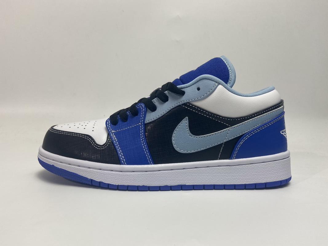 4143ff28947de579ec6e6018ff9e013a Air Jordan 1 Low Black Blue White DH0206-400 - Image 1