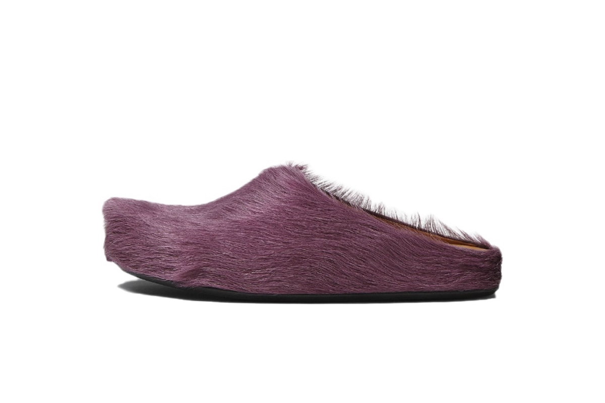 4240d66b3246ba1fc7efde91791ffc1c Marni Long hair Calfskin Fussbett Sabot Purple SBMS004601P412200C68 - Image 1