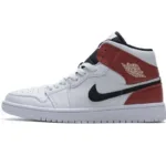 Air Jordan 1 Mid White Black Gym Red 554724-116