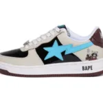 A Bathing Ape Sta X Marvel CREAM/BLACK/BLUE Fashion Skate Shoes 1I73-191-906