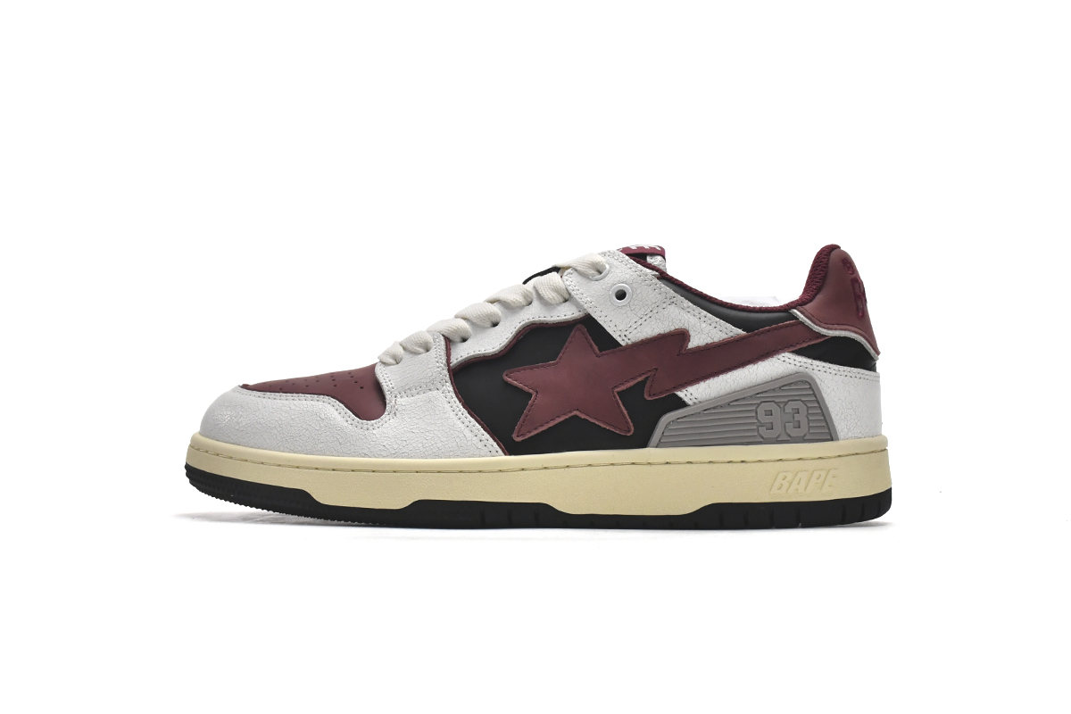 56ab47dabe1033cf161aeedd4ae48d8f A Bathing Ape Bape Sta Low Red Grey 1I20-291-020 - Image 1