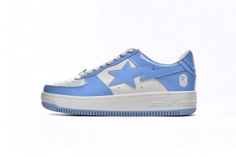 59b02ebe8fa3ba1b85b6dabbd1d528cc A Bathing Ape Bape Sta Low White Blue 1M70-191-001 - Image 1