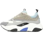 Dior White, Blue, & Black 'B22' Sneakers Rice Grey Blue