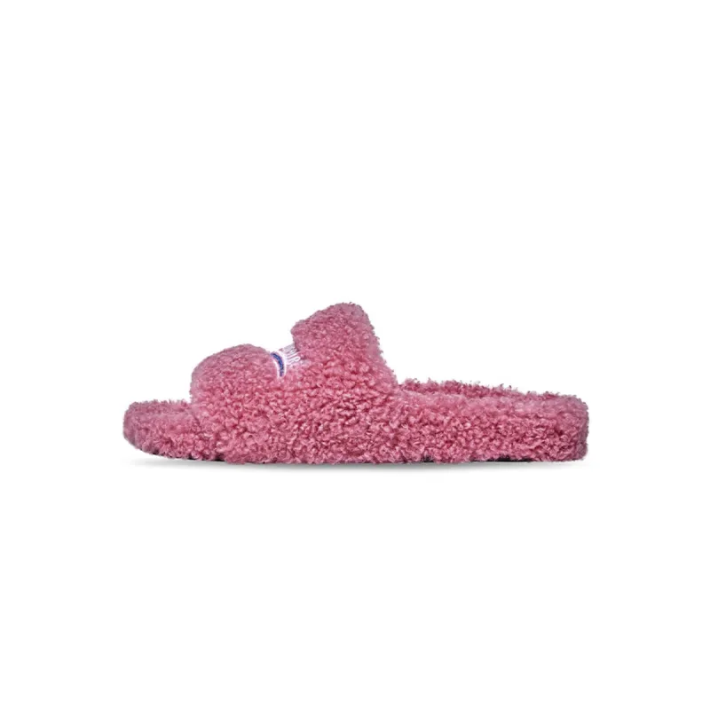 5cecef2dec3f2384507a1aabe7f1b5ef Balenciaga Furry Slide Rose Red - Image 1