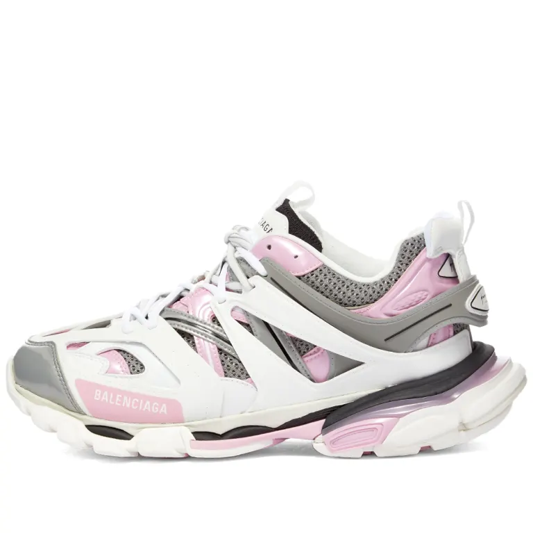 5f522e92a1b2fc8af484b18f40081bc3 Balenciaga Track Sneakers White Pink And Grey (LED) - Image 1