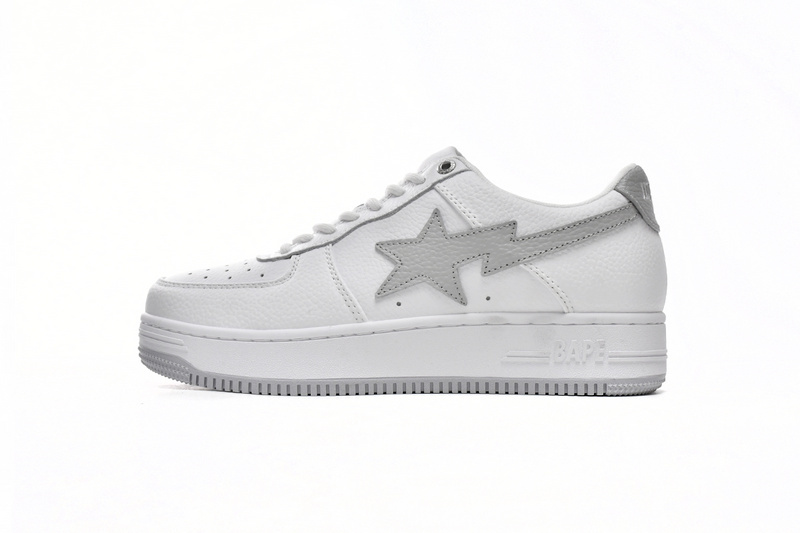 718fa186d08d43eef41ea7e5cd0e237b A Bathing Ape Bape Sta Low White Grey 1H73-191-921 - Image 1