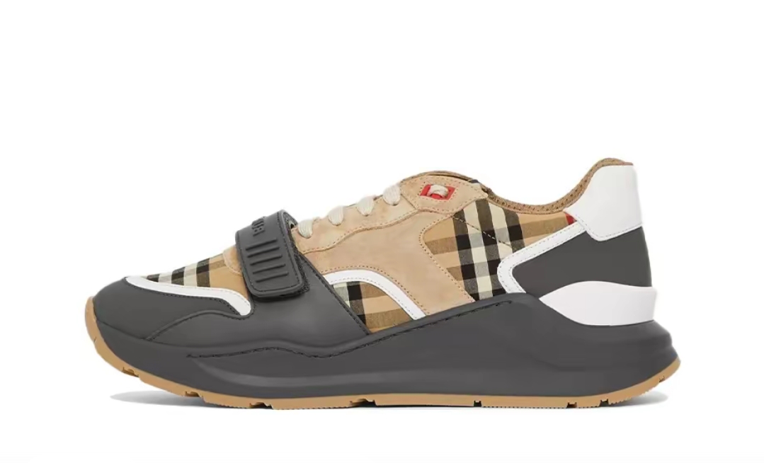 729379a8c3aaea8c282684bcd2cbfb89 Burberry House Check Pattern Canvas Sneakers Beige/Black - Image 1