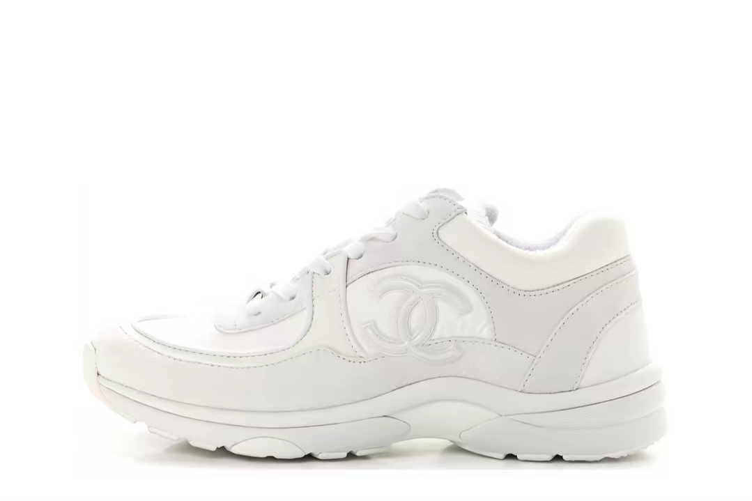77ecf5214a3b997fbabbd3452763530e Chanel Triple White Chanel CC Logo Low Top - Image 1
