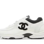 Chanel Low Top Trainer Suede White Black
