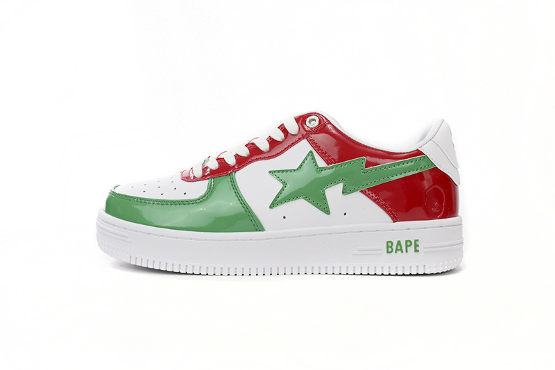 8d919e69e8dc84effacbf53ae6be44fb A Bathing Ape Bape Sta Low Red white and Green 1180-191-004 - Image 1