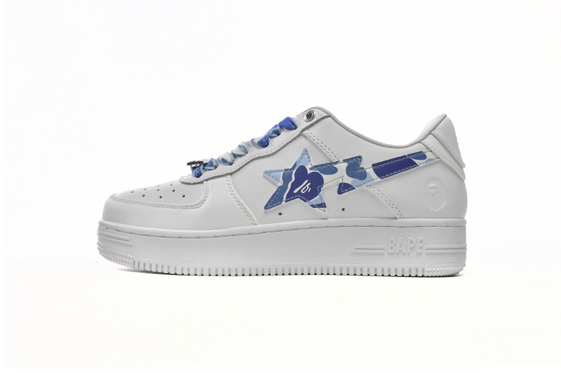 9415de102afcb6e74c6fd4af4c4354c2 A Bathing Ape Bape Sta Low White Blue Camouflage 1H20-191-045 - Image 1