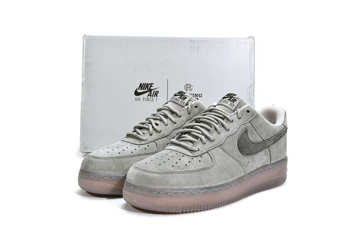 9aedeec0970507dd6363c01332915835 PK Reigning Champ x Nike Air Force 1 Low 07 LV8 Suede Light Grey/Black AA1117-118 - Image 1