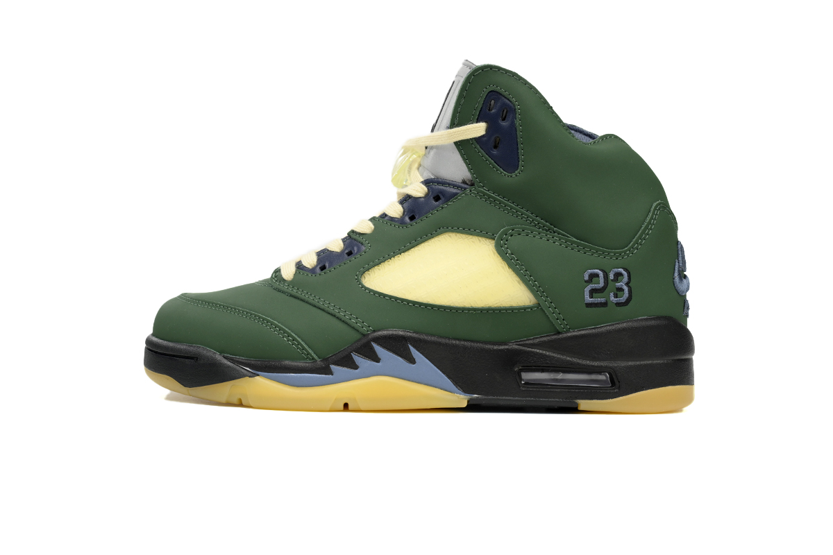 9cce9224bb6e2dc72a85e31e34a9cbd0 Air Jordan 5 "Navy Green” FZ5758-003 - Image 1