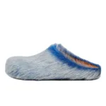 Marni Long hair Calfskin Fussbett Clogs Blue SBMR000600P8006