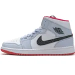 Air Jordan 1 Mid Half Blue Polka Dot Swoosh (GS) 555112-400