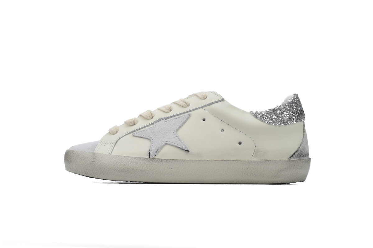 aa266134ba5494a3e761a35a1410a828 Golden Goose Super Star 'Sparkling Silver Heel' - Image 1