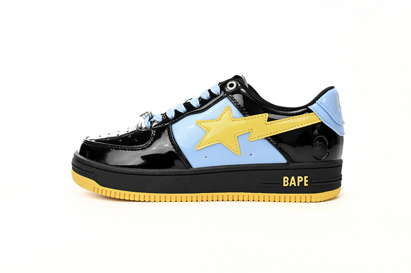 ae20a54356619caa73263771b29b3cf2 A Bathing Ape Bape Sta Low Black, Blue, And Yellow 1H20 191 046 - Image 1