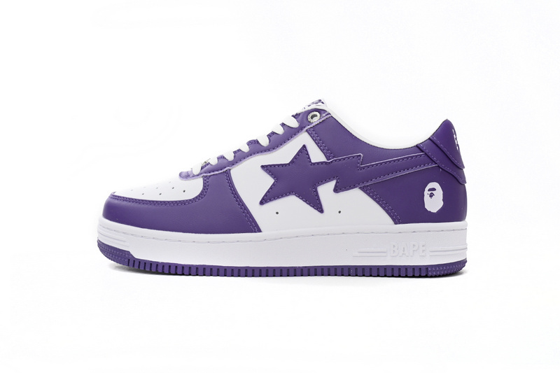 b230652445fcd910040369f5edde29e2 A Bathing Ape Bape Sta Low White Purple 1170 0191 007 - Image 1
