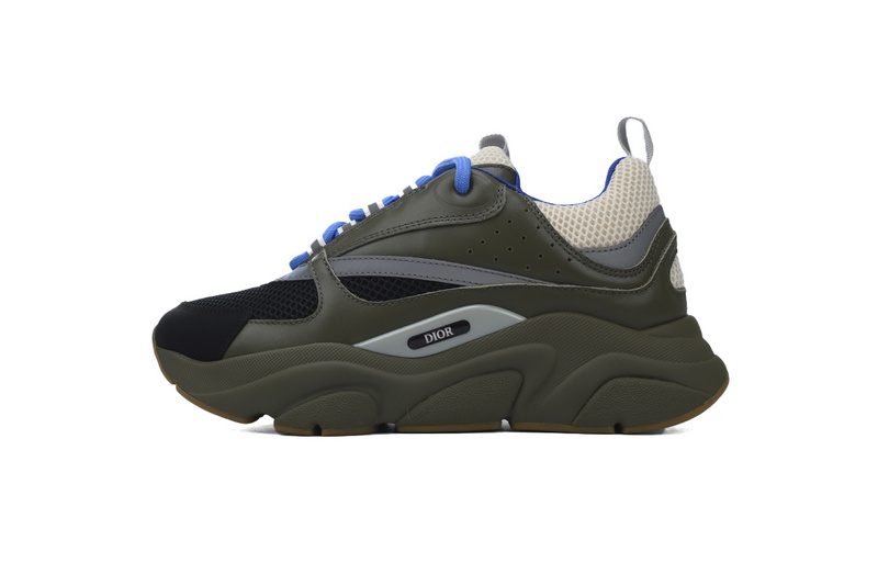 c106429eae1073fc3ec1c6c0206a16e4 Dior Olive Green 'B22' Sneakers Cream - Image 1