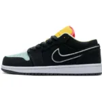Air Jordan 1 Low Black Aurora Green Laser Orange CK3022-013