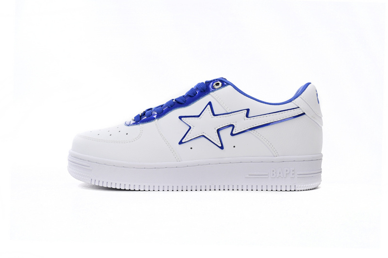 e315561ba0355e617d9ca353e60adb26 A Bathing Ape Bape Sta Low White and Blue Border 1J30-191-017 - Image 1